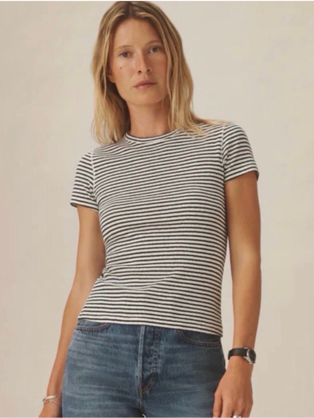 Buck Mason Heirloom rib striped tee NWT